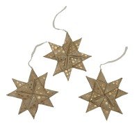 Kerstster palmblad naturel goud
