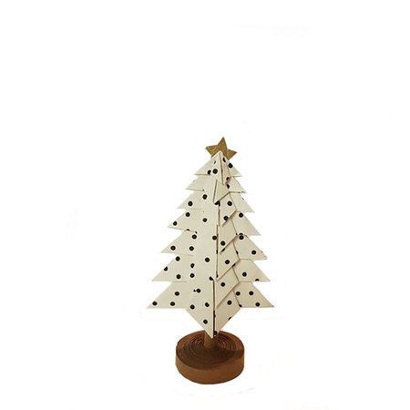 Kerstboom papier wit gespikkeld
