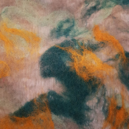 Sjaal vilt groen mint oranje