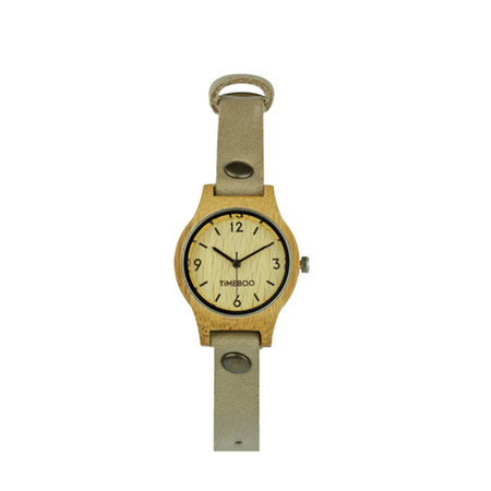 Horloge bamboe taupe S