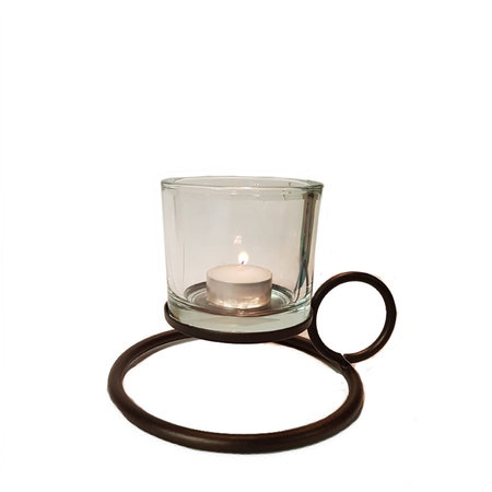 Kandelaar met glas