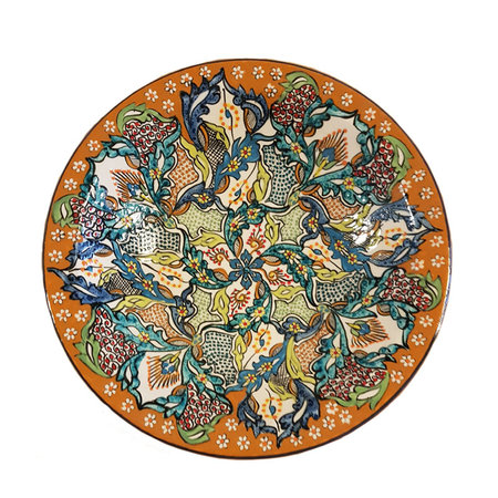 Tunesisch schaal oranje groen 40 cm