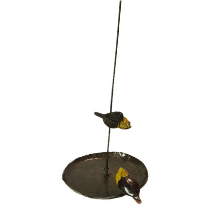 Voederschaal hangend gele vogels