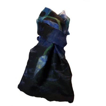 Sjaal bladslinger blauw zwart