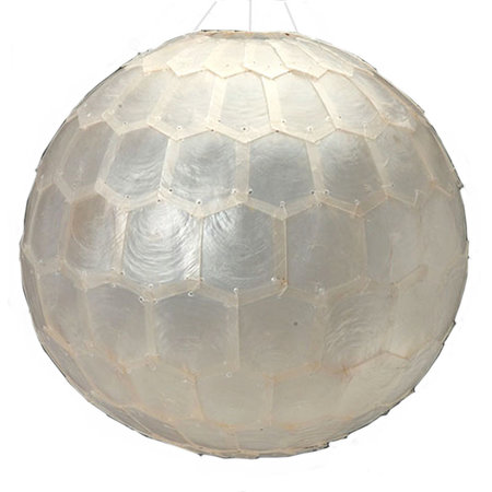 Lamp capiz rond/bol 35 cm