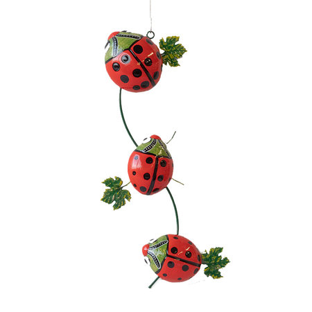 Drie lieveheersbeestjes keramiek