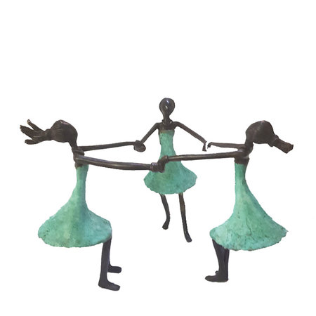 Dansende vrouwen groene jurk