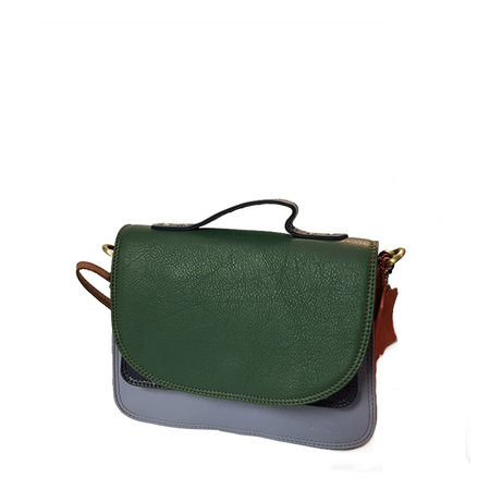 Hand en schoudertas lila groen