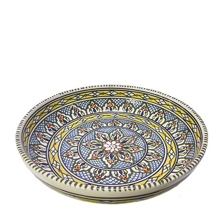 Tunesisch schaal Dina geel groen 30 cm