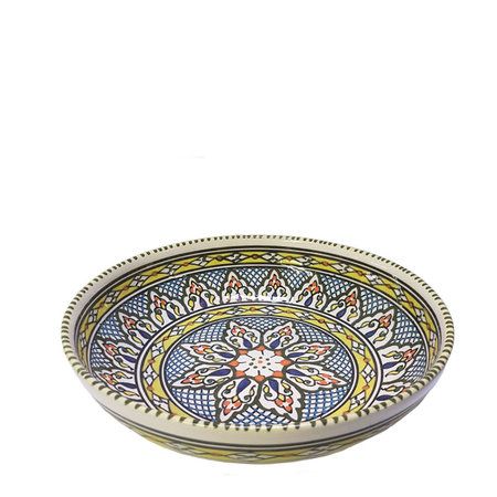 Tunesisch schaal Dina geel groen 25 cm