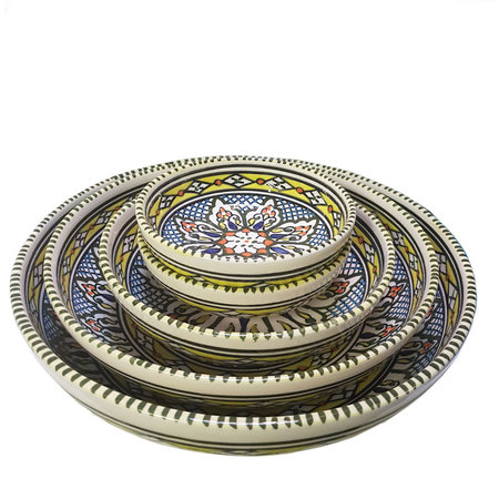 Tunesisch schaal Dina geel groen 15 cm