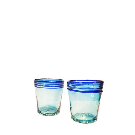 Glas conisch kobaltblauw spiraal
