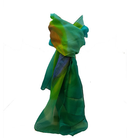 100% zijde groen en blauw