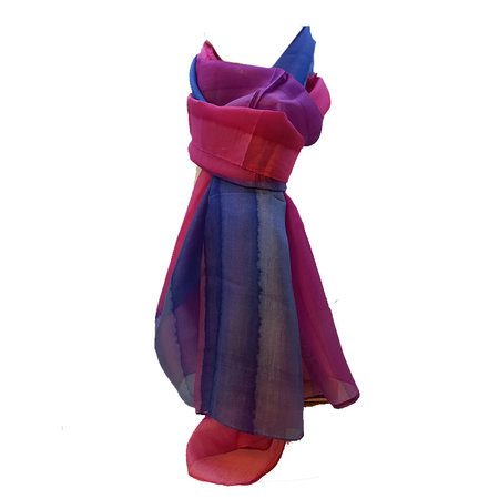 100% zijde paars en fuchsia