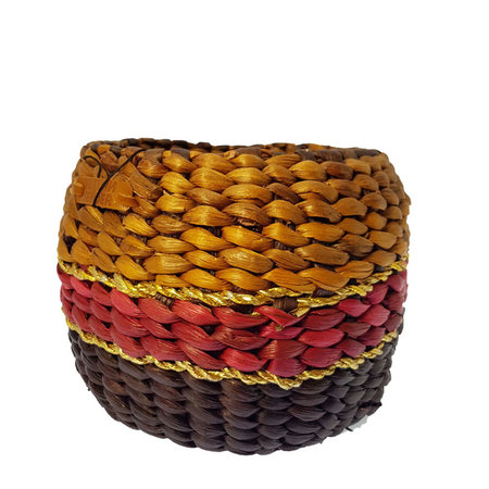 Mand colour block basket brown-M