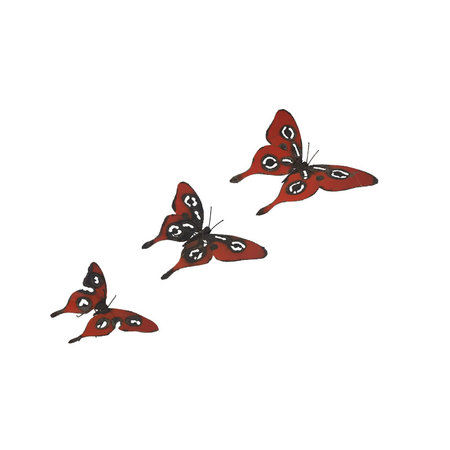 Scrapmetal vlinders 3 rood