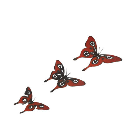 Scrapmetal vlinders 3 rood