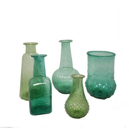 Vaasje gerecycled glas groen bubbels