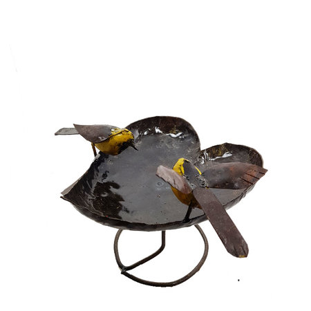 Voederschaal standaard gele vogels