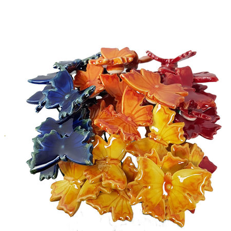 Vlinder keramiek oranje