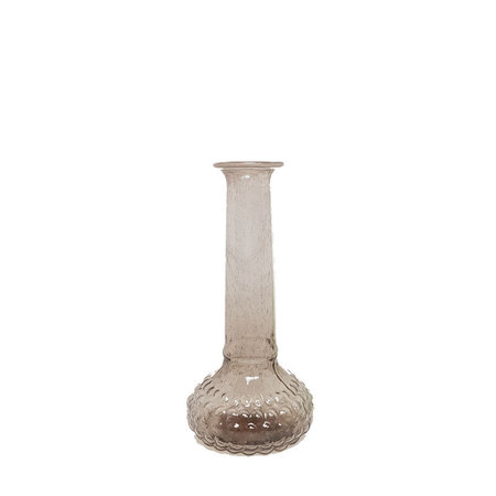 Vaas gerecycled glas roze hoog smal