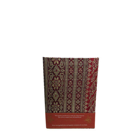 Sari bound notebook roodbruine streep (4)