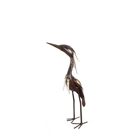 Scrapmetal reiger blauw en wit S