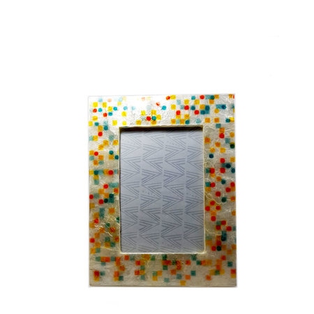 Fotolijst capiz pixelised dots happy