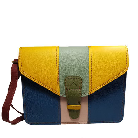 Schoudertas BEA geel blauw