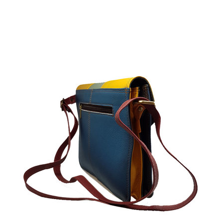 Schoudertas BEA geel blauw