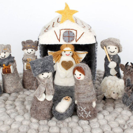 Kerstgroep vilt met stal naturel