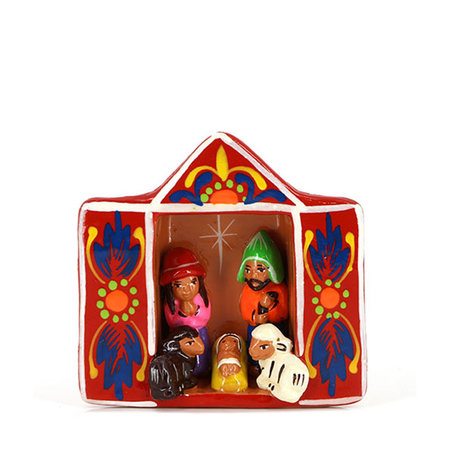Kerstgroep aardewerk retablo
