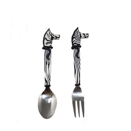 Kinderbestek Fimo zebra (nr. 5)