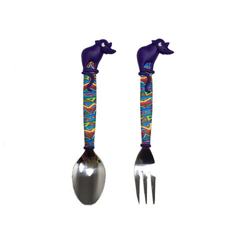 Kinderbestek Fimo neushoorn (nr. 4)