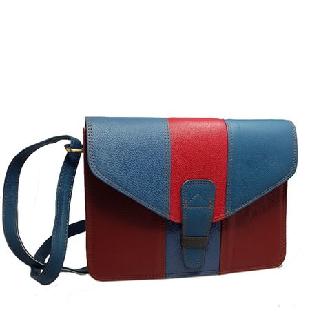 Schoudertas ANNA rood blauw