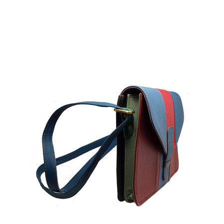 Schoudertas ANNA rood blauw