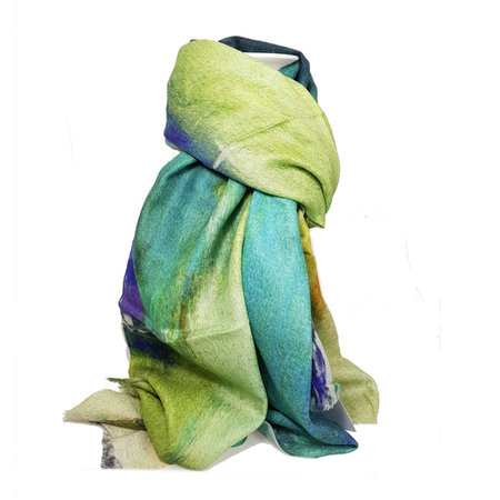 Pashmina wol en zijde lichtgroen