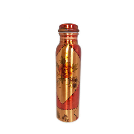 Koperen fles roos