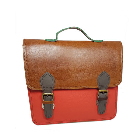 Hand- en schoudertas rood bruin 1