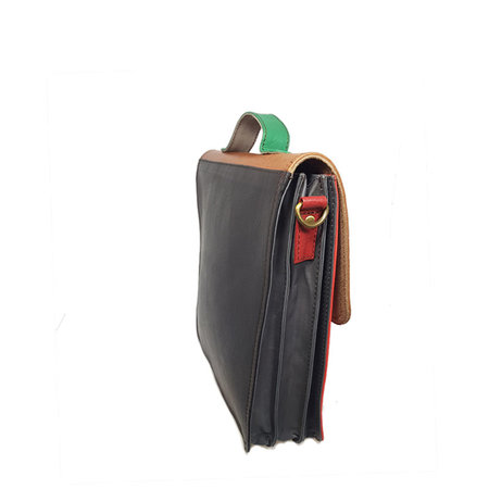Hand- en schoudertas rood bruin 1