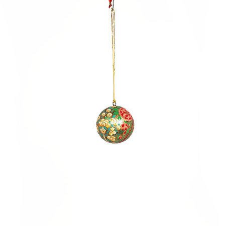 Kerstbal papier mache goengrijs