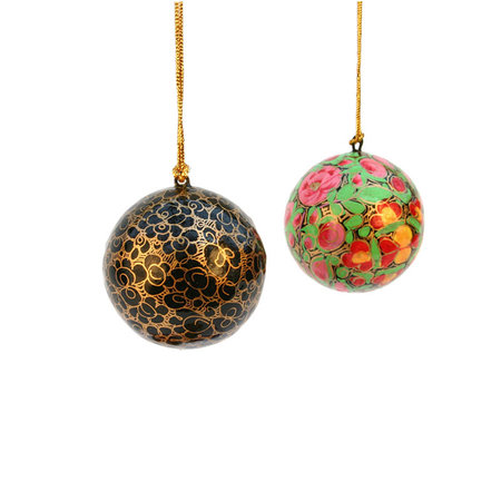 Kerstbal papier mache rood
