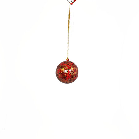 Kerstbal papier mache rood