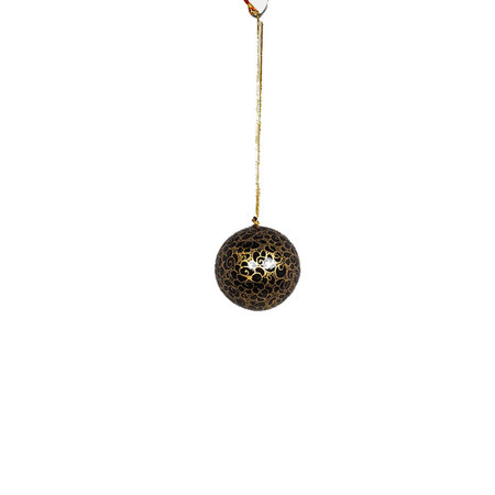 Kerstbal papier mache zwart
