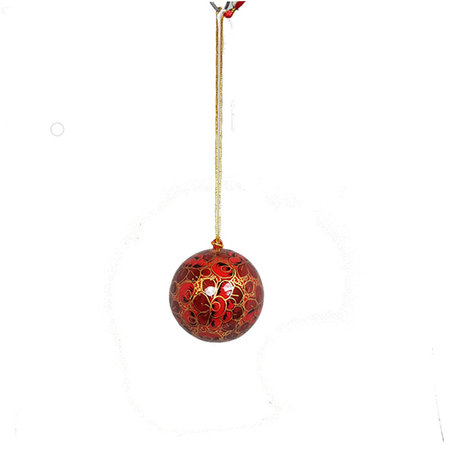 Kerstbal papier mache rood