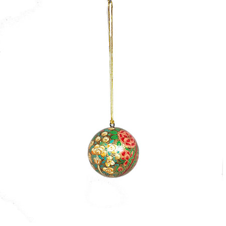 Kerstbal papier mache goengrijs