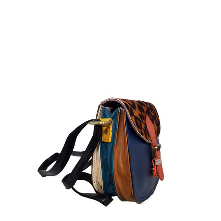Schoudertas blauw dierprint soruka