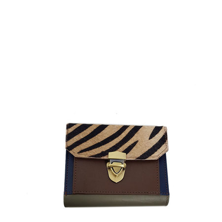 Portemonnee S bruin en print
