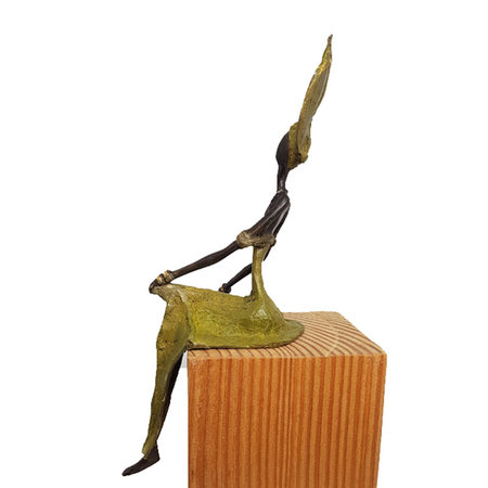Vrouw met groene jurk L