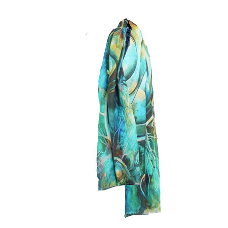 Pashmina wol en zijde groentinten